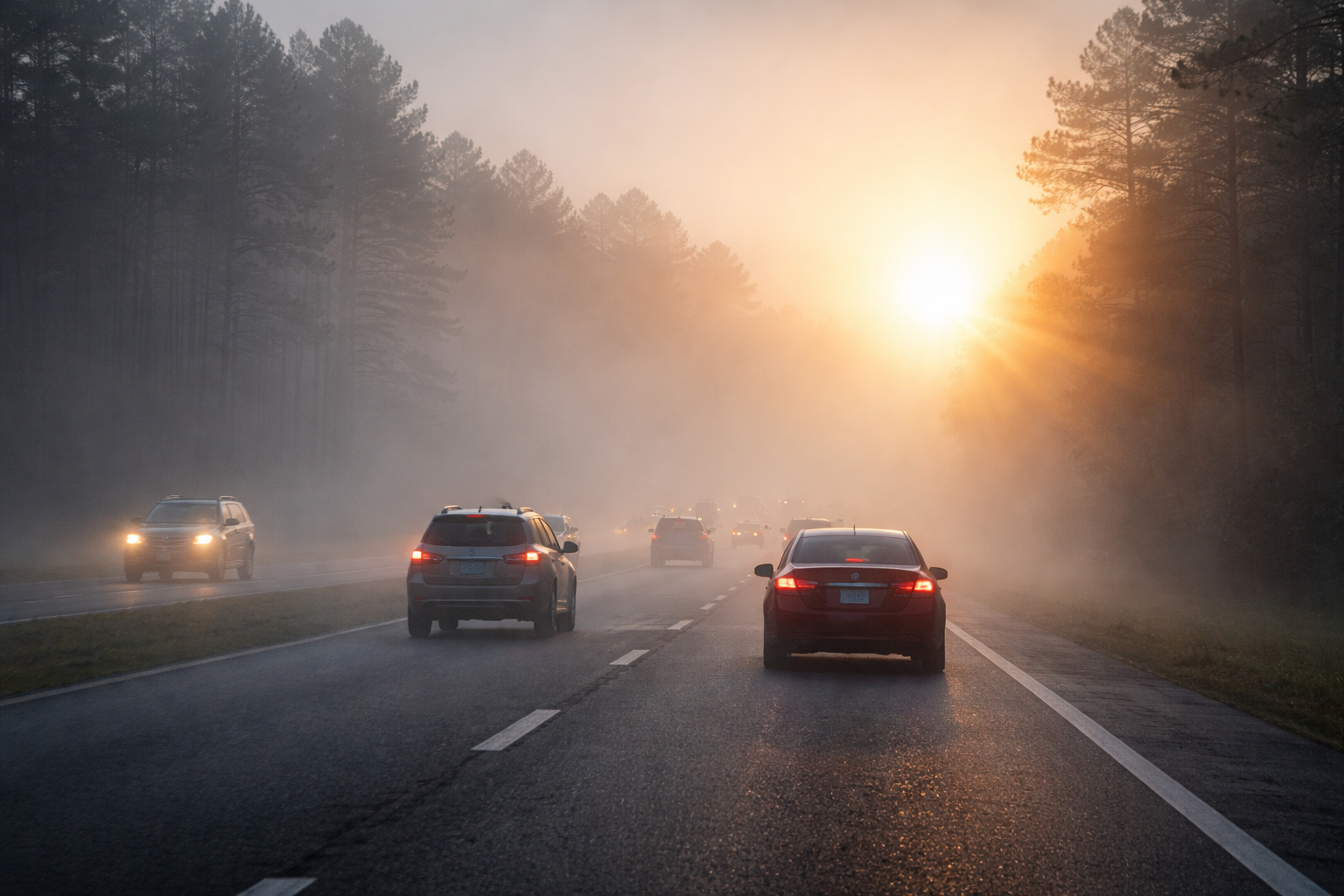 Fog and Low Sun Glare on Highway 7 Morning Commutes: How It Affects Fault After a February Car Wreck in Oxford, Mississippi